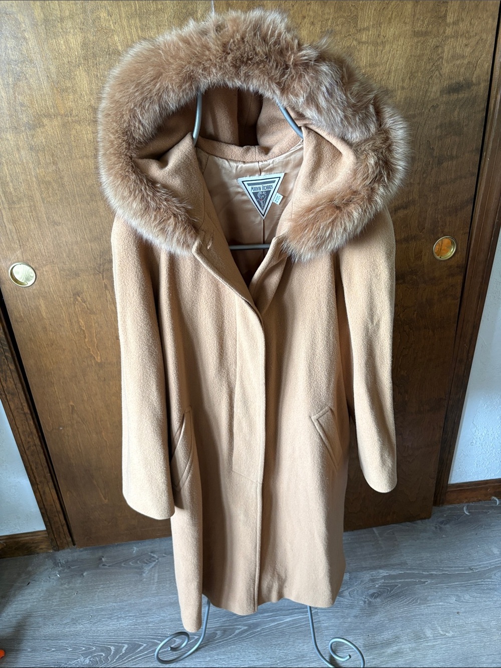 Marvin Richards lambswool Coat with Fox Fur Trim